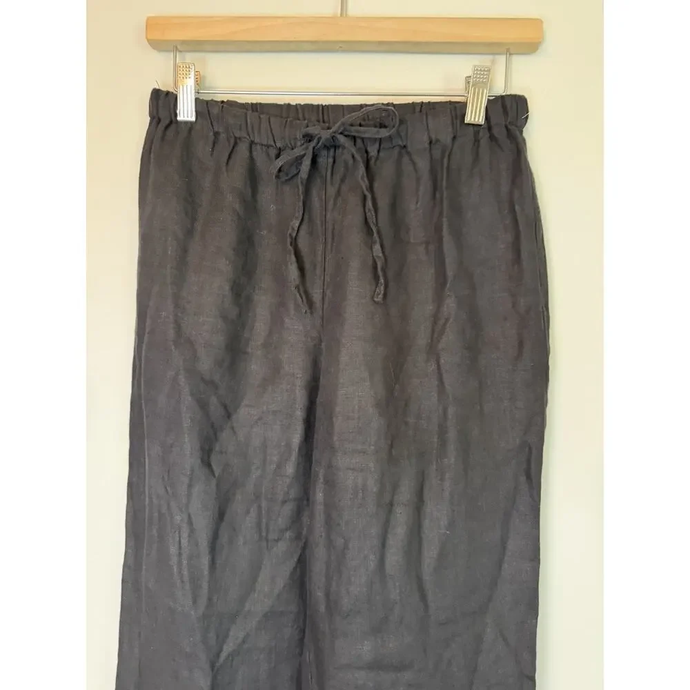 NEW Reformation Olina Black Linen Size Small Drawstring Lounge $188